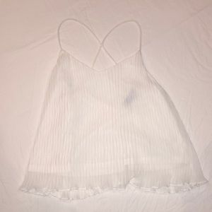 Ruffled and pleated simple white tank top!